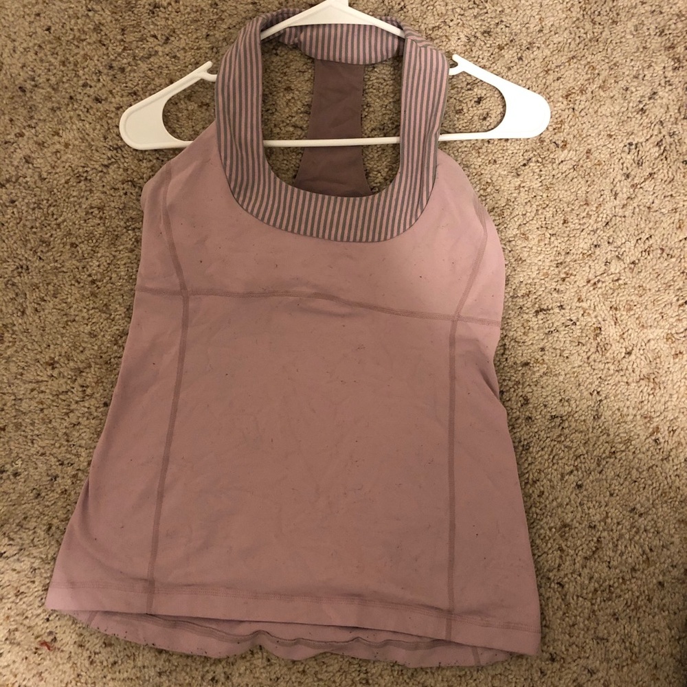 Light pink lululemon athletic racer back tank top